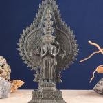 Vintage Bronze Avalokiteshvara - Indonesian Handcrafted Sculpture 17"